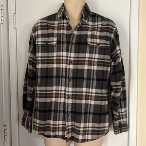 JACHS Flannel (plaid) Orange gray blk cry excellent cond Men’s Med. I❤️offers🔥